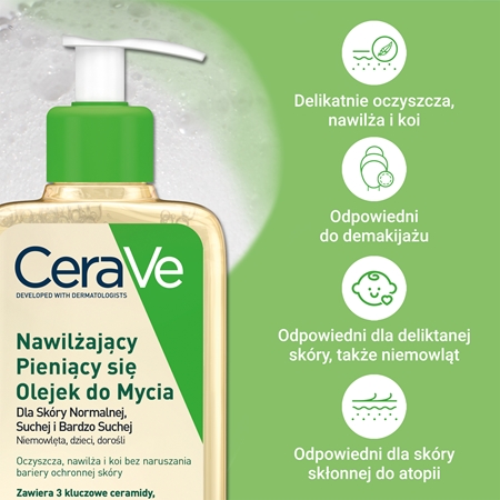 CeraVe Cleansers Hydrating Foaming Oil Cleanser olejek oczyszczający o działaniu nawilżającym