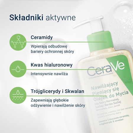 CeraVe Cleansers Hydrating Foaming Oil Cleanser olejek oczyszczający o działaniu nawilżającym