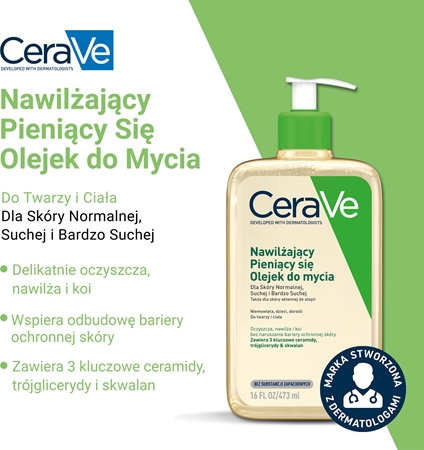 CeraVe Cleansers Hydrating Foaming Oil Cleanser olejek oczyszczający o działaniu nawilżającym