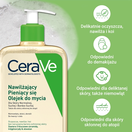 CeraVe Cleansers Hydrating Foaming Oil Cleanser olejek oczyszczający o działaniu nawilżającym