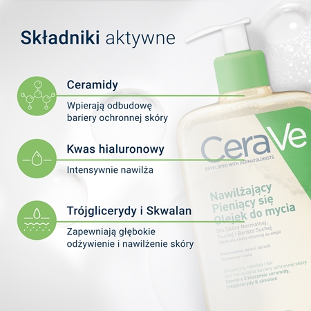CeraVe Cleansers Hydrating Foaming Oil Cleanser olejek oczyszczający o działaniu nawilżającym