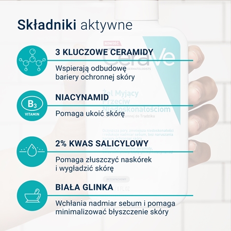 CeraVe Cleansers Blemish Control Cleanser żel oczyszczający przeciw niedoskonałościom skóry trądzikowej