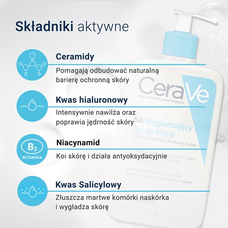 CeraVe Cleansers SA Smoothing Cleanser żel oczyszczający i zmiękczający do skóry normalnej i suchej