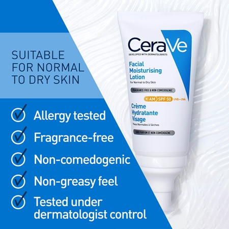 CeraVe Moisturizers Facial Moisturising Lotion Intensief Hydraterende Verzorging SPF 50