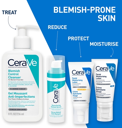 CeraVe Control Cleanser & Retinol Serum Duo Σετ ενάντια στις ατέλειες της επιδερμίδας με ακμή