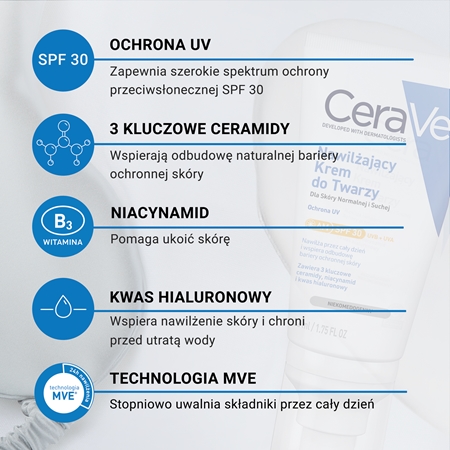 CeraVe Moisturizers krem nawilżający do twarzy do skóry normalnej i suchej