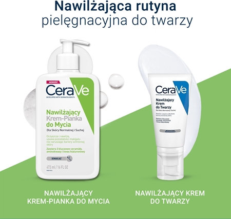 CeraVe Cleansers Hydrating Cream-to-Foam Cleanser pieniący się krem oczyszczający do skóry normalnej i suchej