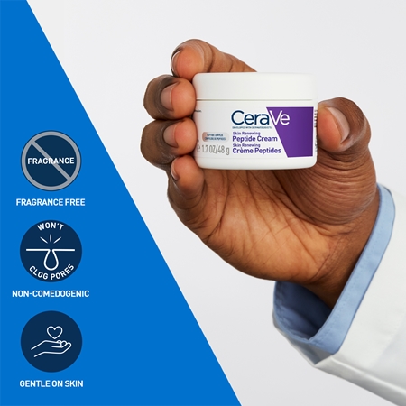 CeraVe Skin Renewing Peptide Cream Regenerating Night Cream to Restore skin density