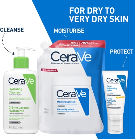 CeraVe Refill Moisturizing Cream hydratační krém na obličej a tělo pro suchou až velmi suchou pokožku