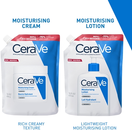 CeraVe Refill Moisturizing Cream hydratační krém na obličej a tělo pro suchou až velmi suchou pokožku