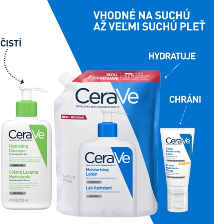 CeraVe Moisturizers Lotion hydratačné mlieko na telo a tvár pre suchú až veľmi suchú pokožku