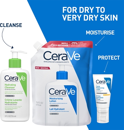 CeraVe Moisturizers Lotion Moisturizing Face and Body Milk for dry to very dry skin