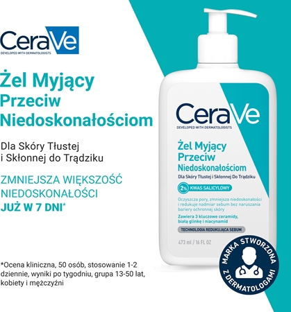 CeraVe Blemish Control żel oczyszczający przeciw niedoskonałościom skóry trądzikowej
