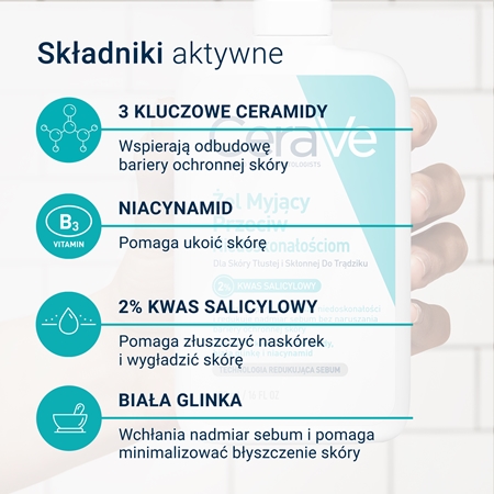 CeraVe Blemish Control żel oczyszczający przeciw niedoskonałościom skóry trądzikowej