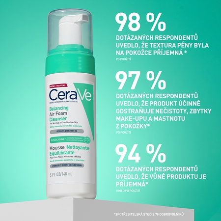 CeraVe Cleansers Balancing Air Foam Cleanser čisticí pěna pro normální až smíšenou pleť