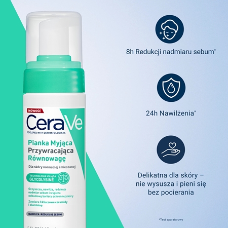 CeraVe Cleansers Balancing Air Foam Cleanser pianka oczyszczająca do cery normalnej i mieszanej