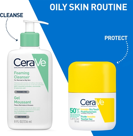 CeraVe Invisible Dry Touch Fluid SPF 50+ Protective Fluid with mattifying effect