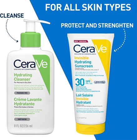 CeraVe Invisible Hydrating Sunscreen SPF 30 Suntan Milk for face and body