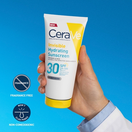 CeraVe Invisible Hydrating Sunscreen SPF 30 Suntan Milk for face and body