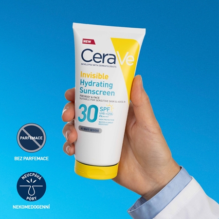 CeraVe Invisible Hydrating Sunscreen SPF 30 opalovací mléko na obličej a tělo