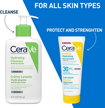CeraVe Invisible Hydrating Sunscreen SPF 30 Suntan Milk for face and body