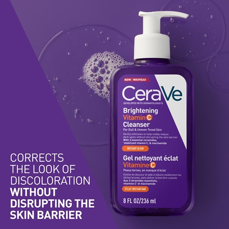 CeraVe Cleansers Brightening Izgaismojošs un attīrošs želejveida līdzeklis ar C vitamīnu