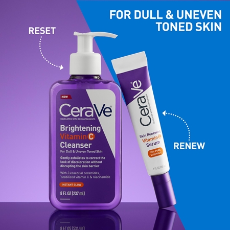 CeraVe Cleansers Brightening Izgaismojošs un attīrošs želejveida līdzeklis ar C vitamīnu
