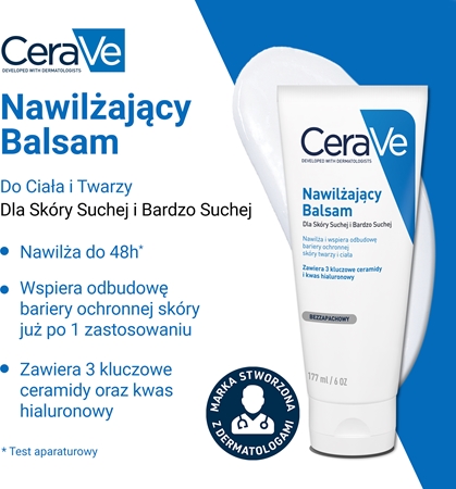 CeraVe Moisturizers nawilżający balsam do twarzy i ciała do skóry suchej i bardzo suchej