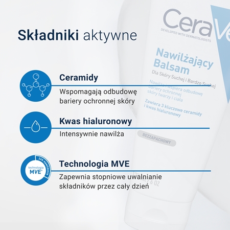 CeraVe Moisturizers nawilżający balsam do twarzy i ciała do skóry suchej i bardzo suchej