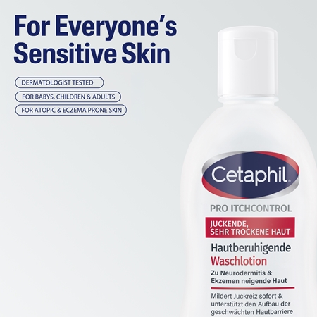 Cetaphil PRO ItchControl Body Wash gel de ducha para pieles secas e irritadas