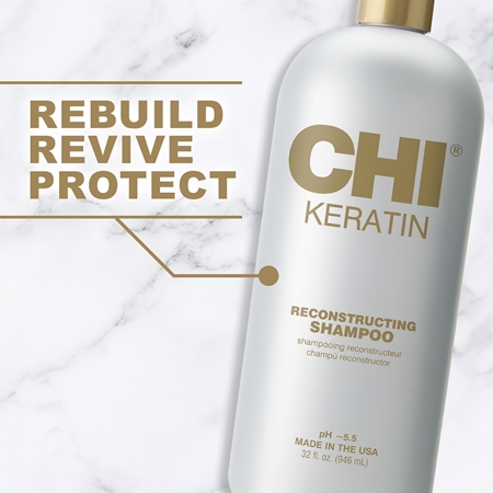 CHI Keratin Reconstructing Shampoo Schampo med keratin För torrt och ostyrigt hår