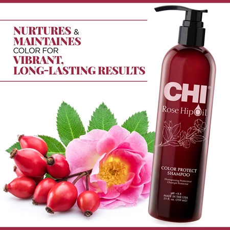 CHI Rose Hip Oil Shampoo šampón pre farbené vlasy
