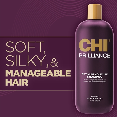 CHI Brilliance Optimum Moisture Shampoo hydratisierendes Shampoo für glänzendes und geschmeidiges Haar