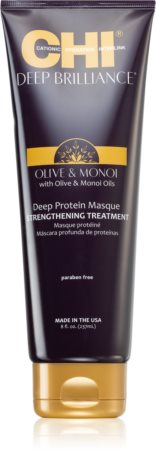CHI Brilliance Strengthening Treatment Mascarilla fortificante para cabello debilitado, dañado y puntas abiertas con aceite de oliva