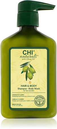 CHI Olive Naturals Hair & Body Shampoo šampūnas ir kūno prausiklis su alyvuogių aliejumi