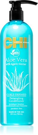 CHI Aloe Vera Detangling condicionador profundo restaurador para cabelos ondulados e encaracolados
