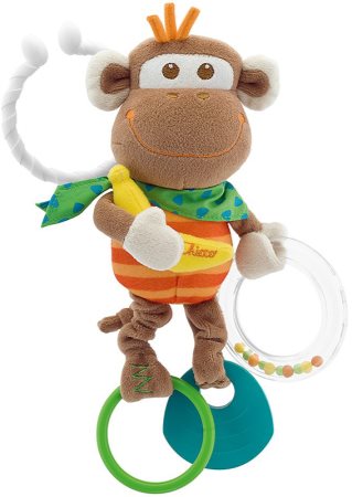 Chicco Baby Senses Monkey mordedor con sonajero