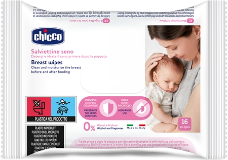 Chicco Breast Wipes puhdistavat kosteuspyyhkeet rinnoille