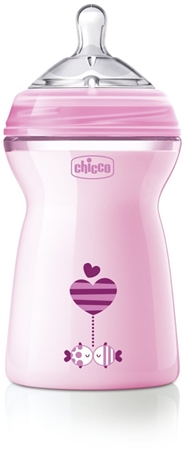 Chicco Natural Feeling Pink пляшечка для годування