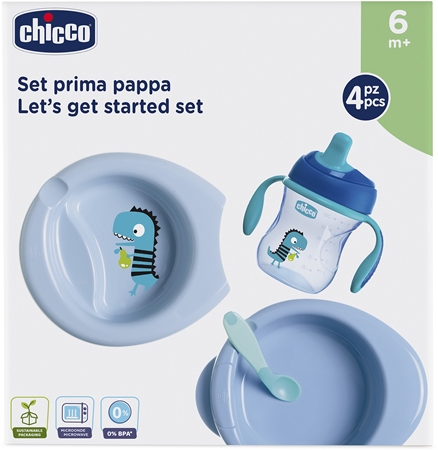 Chicco Let's Get Started jedilni set 6m+ Blue