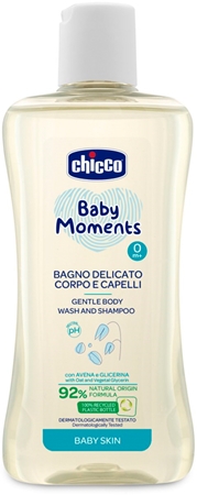 Chicco Baby Moments nežen otroški šampon za lase in telo