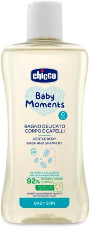 Chicco Baby Moments sampon pentru copii cu o textura usoara de par si de corp