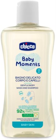 Chicco Baby Moments делікатний дитячий шампунь для волосся та тіла