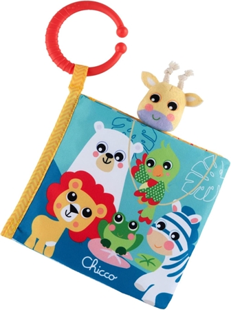 Chicco Giraffe Finger Puppet 3-24 m kontrastní edukativní knížka