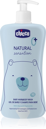 Chicco Natural Sensation Baby σαμπουάν και τζελ για ντους για παιδιά από τη γέννηση