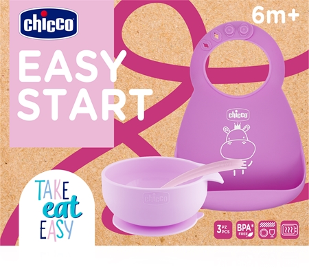 Chicco Easy Start 6m+ matuppsättning för barn Pink