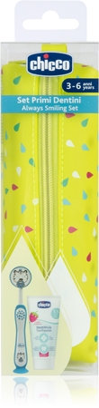 Chicco Always Smiling Set 3y+ dantų priežiūros priemonių rinkinys su krepšeliu