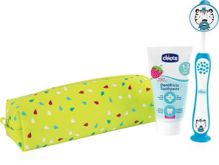 Chicco Always Smiling Set 3y+ dantų priežiūros priemonių rinkinys su krepšeliu