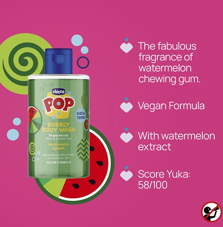 Chicco Pop Bubbly Body Wash Shower And Bath Gel for children
