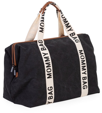 Childhome Mommy Bag Canvas Black saco muda fraldas